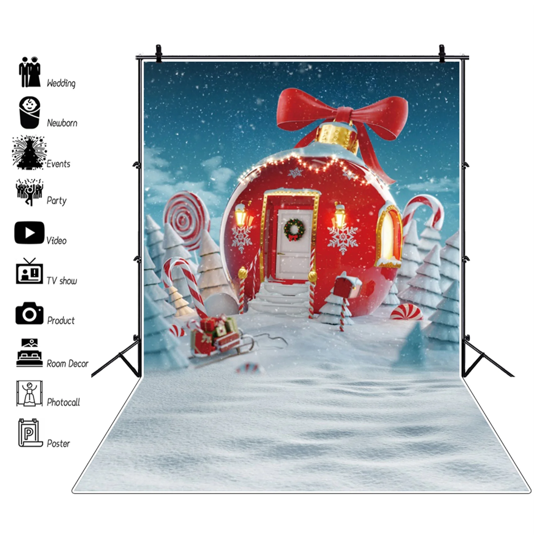 

Yeele Christmas Background Photocall Candy Castle Snow Baby Shower Photography Backdrop Prop Photographic Photo Studio Photozone