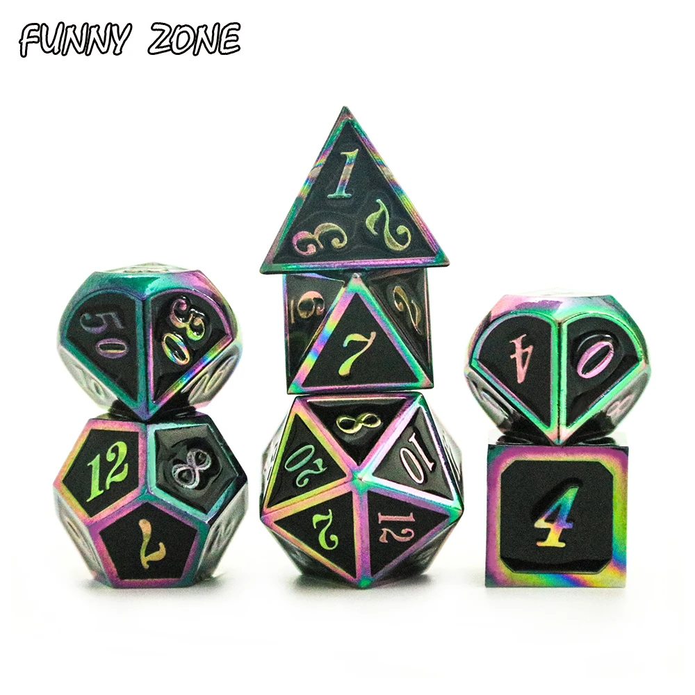 Черный Дракон Металлический Набор игральных костей многогранный набор с сумкой