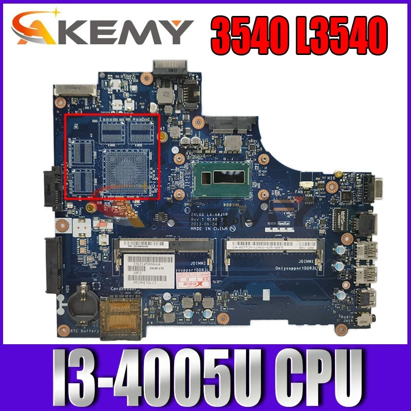 

Материнская плата для ноутбука DELL латиtute 3540 L3540 I3-4005U SR1EK CN-0DXN93 0DXN93 DXN93 ZAL00, материнская плата