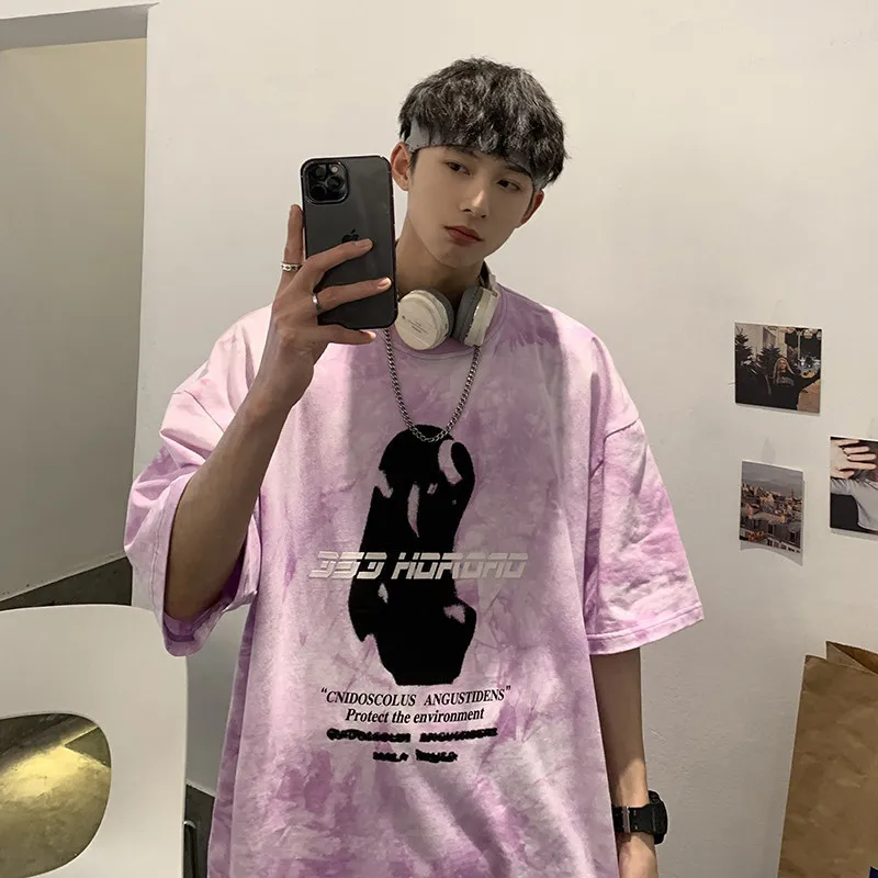 

Short-sleeved T-shirts For Men And Women Japanese Loose Casual Tide Brand Trend Tops Korean Wild Handsome Oversize