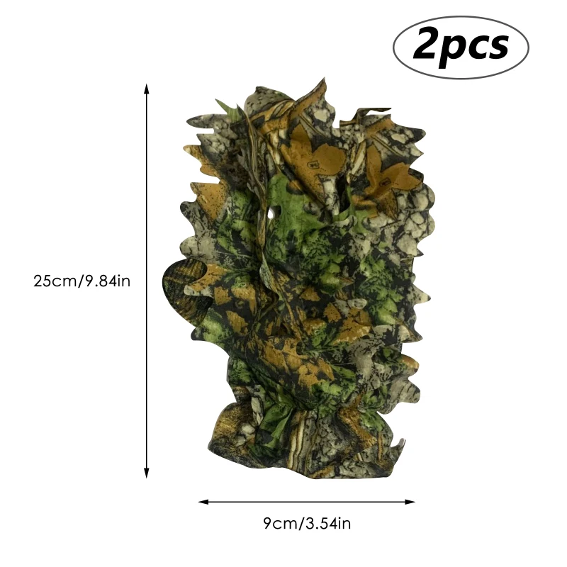 Охотничьи перчатки 2 шт. камуфляжный головной убор с 3D бионическими листьями для