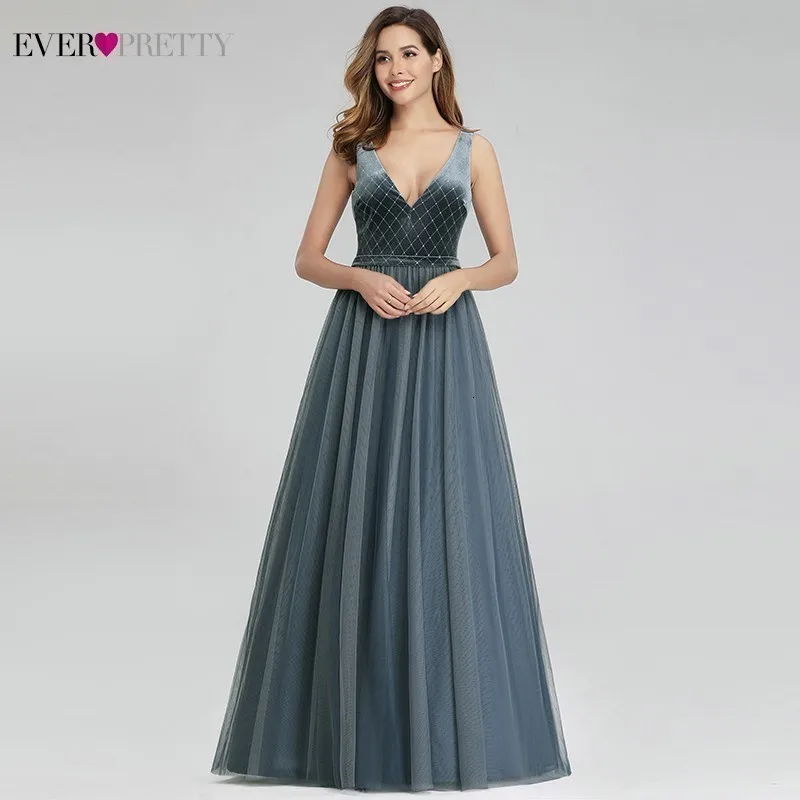 Ever Pretty Dusty Blue подружки невесты платья трапециевидной формы с v-образным вырезом без рукавов платья с блестками для свадебное праздничное платье demoiseur D'honneur