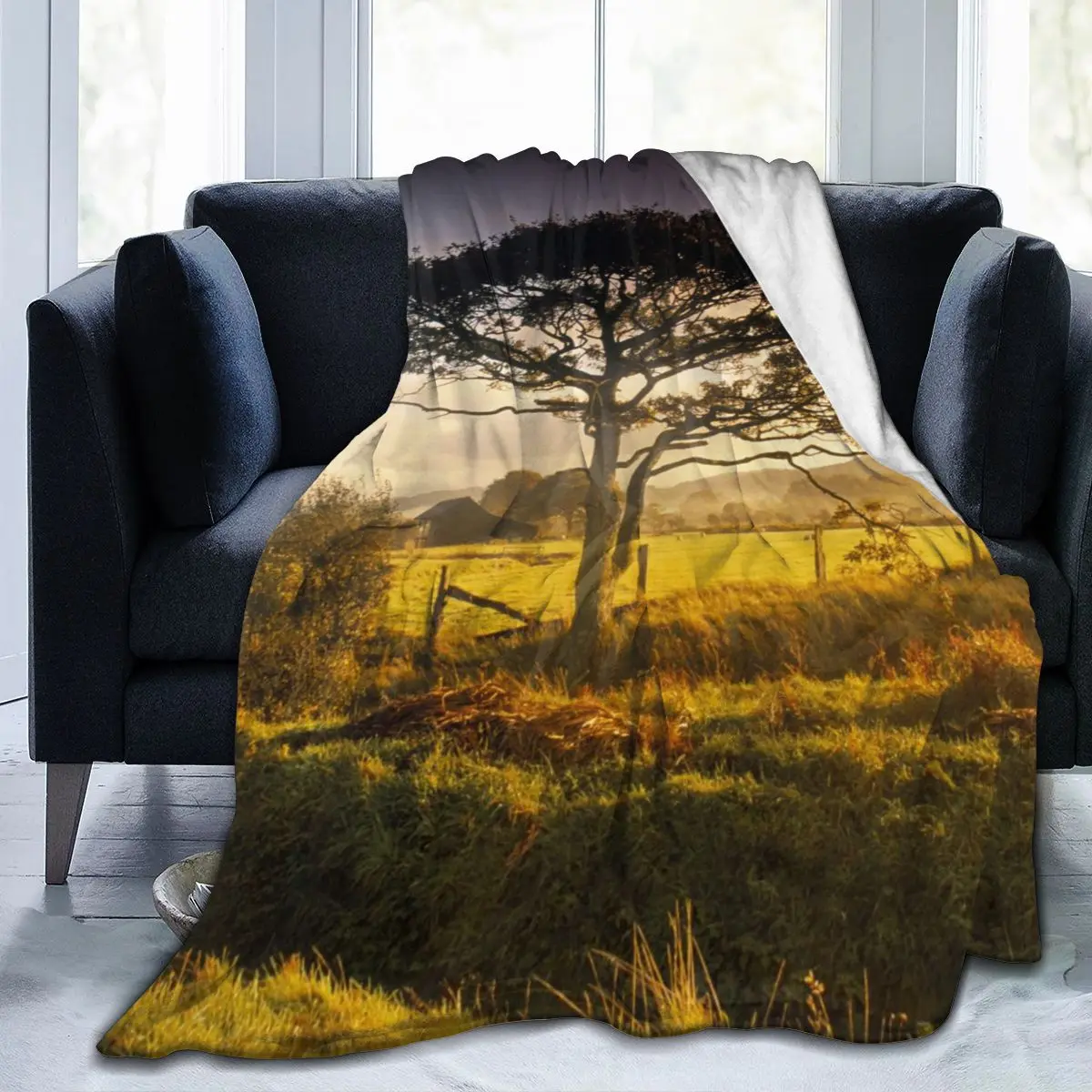 

Manta de franela estampada с персональным в 3D, одеяло suave para cama, декор textil para el домашний, nueva moda de árbo