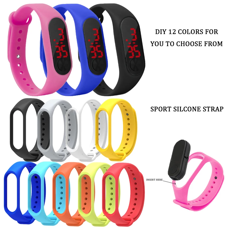 Детские наручные часы Новые светодиодные цифровые браслет детские для занятий