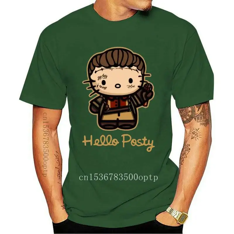 

New 2021 Fashion Men T shirt Post Malone Hello posty shirt