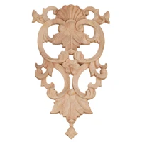 2pcs 30cm wood applique european trim decorative decals door and table decorated with carved diy home decoration accessories