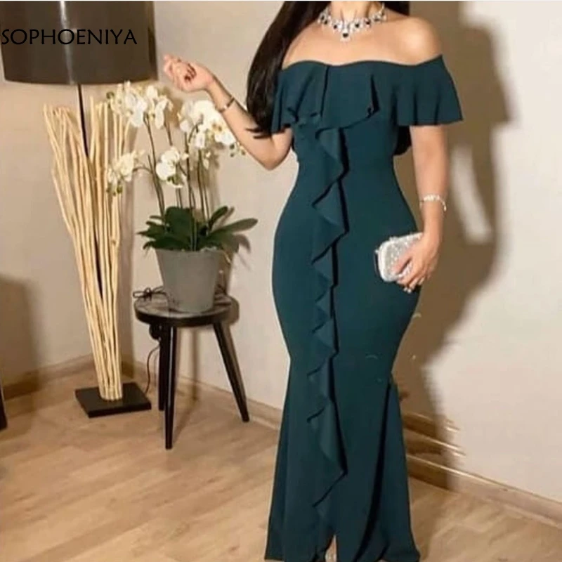 

Шифоновое вечернее платье-Русалка Ever pretty, зеленое платье с коротким рукавом в мусульманском стиле, для вечевечерние, 2021