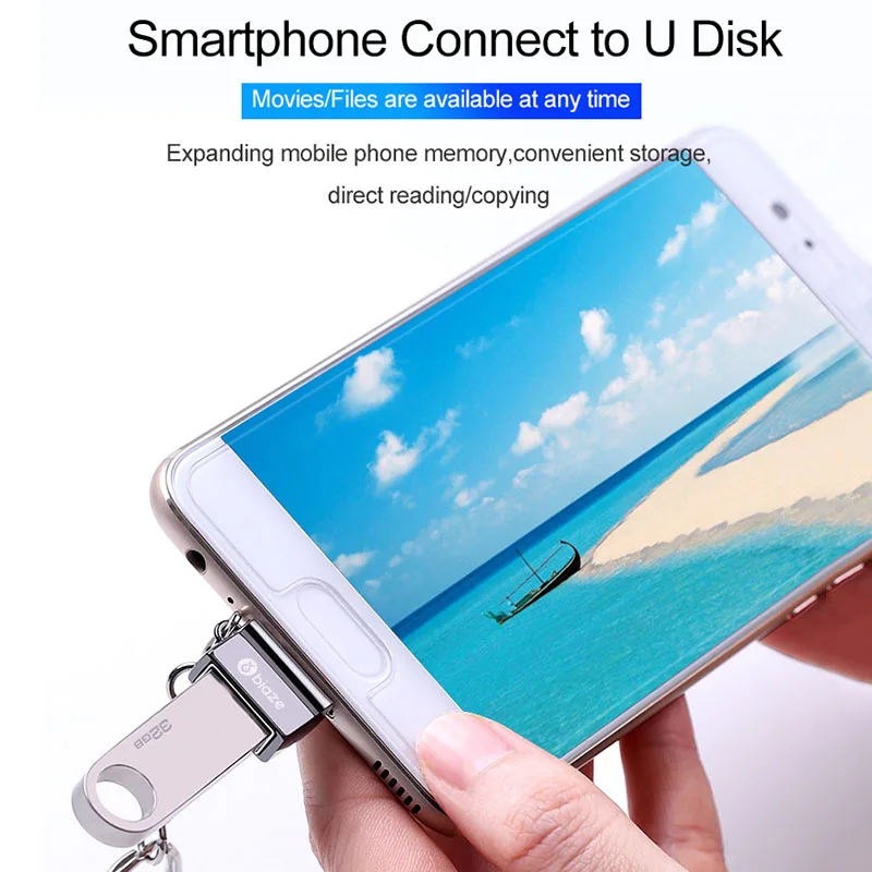 Адаптер Biaze OTG type C для USB 3 0 папа женский Конвертеры Macbook samsung S9 S8 c OTG|Переходники и