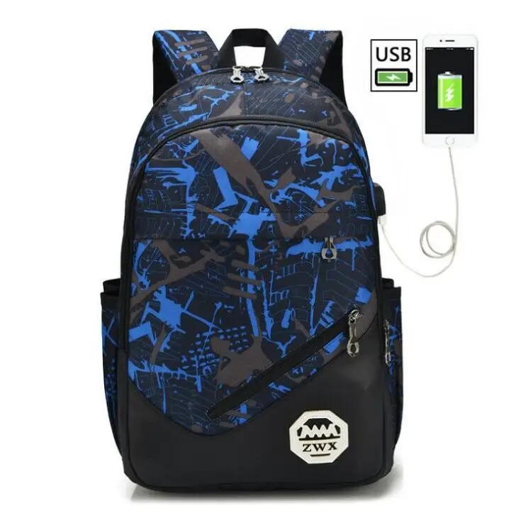 Набор из 3 сумок с USB-разъемом для мужчин и женщин школьный ранец старших классов