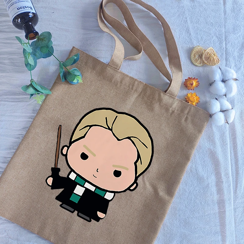

Student Harajuku Style Draco Malfoy Pattern Series Printing Shoulder Bag Reusable Shopping Bag Fashion Casual All-match Tote Bag