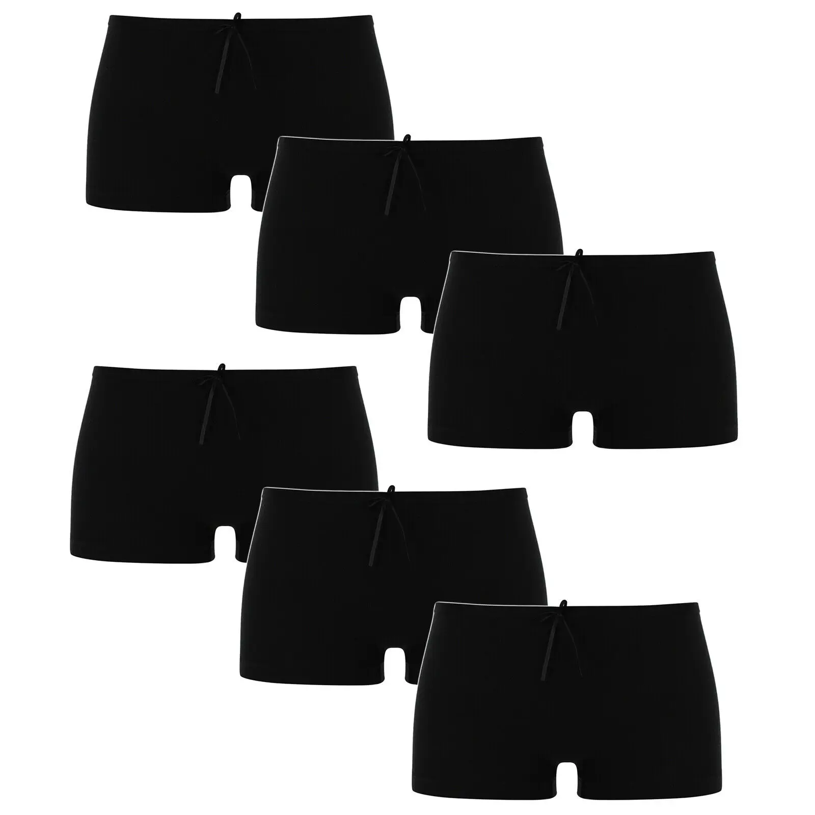 

Ladies Plain Black Boxer Underwear Quality Knickers Panties Briefs Boy Shorts