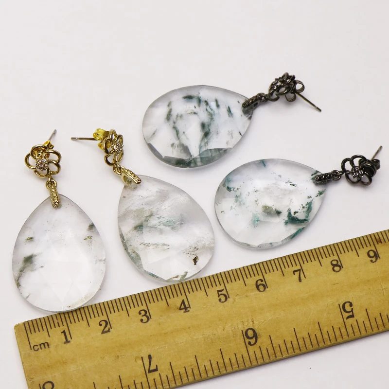 

5 Pairs Natural Crystal earrings stone earrings Fashion jewelry earrings Crystal earrings jewelry for women 9760