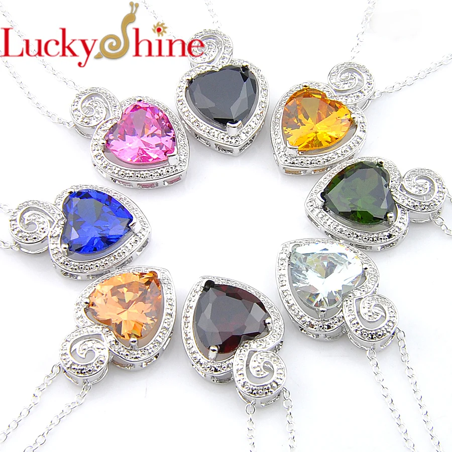 Luckyshine - 925 серебряные ожерелья подвески женские подарки многоцветные с