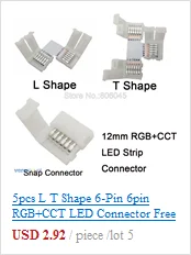 10x 6Pin RGB светодиодный разъем 6-Пен 12 мм Ширина пайки адаптер 1 зажим или 2 клип легко разъем для RGB+ CCT 5 в 1 Светодиодные ленты