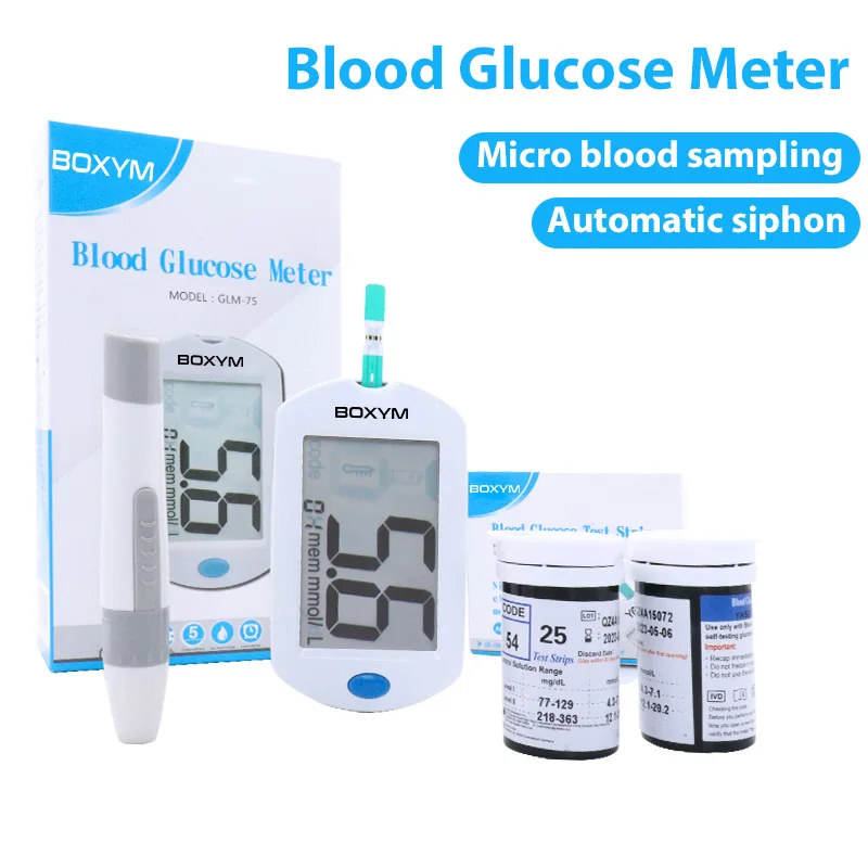 

BOXYM 50/100pcs Home Blood Glucose Meter Rapid Detection Micro Blood Collection Measure Sugar Content Portable With Test Paper