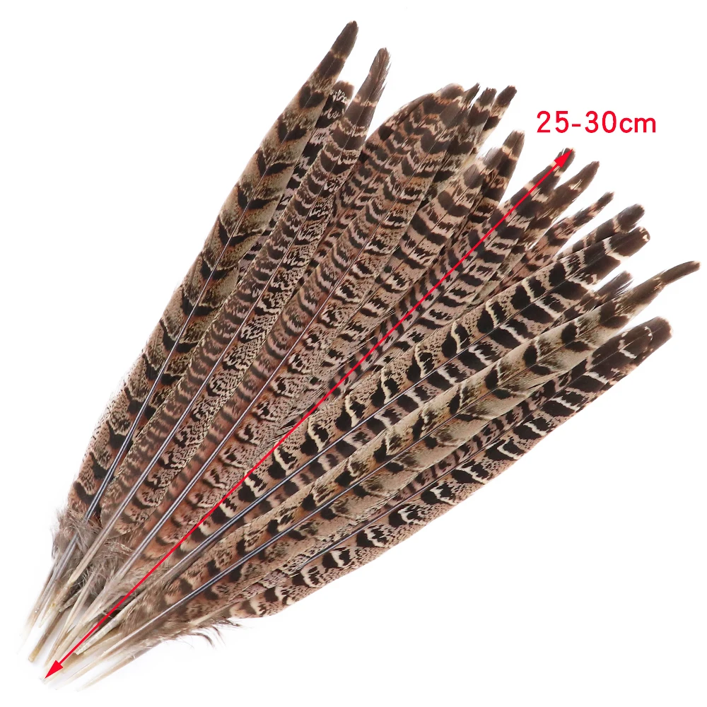 

Wholesale 10Pcs Natural Pheasant Feathers Tail Carnival Accessory 25-30Cm/10-12 Inch Halloween Bridal Garlands Plumes Decoration