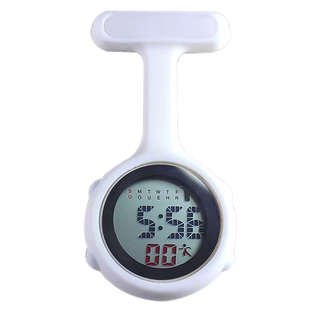 Женские круглые часы с карманами для медсестры цифровым дисплеем зажимом