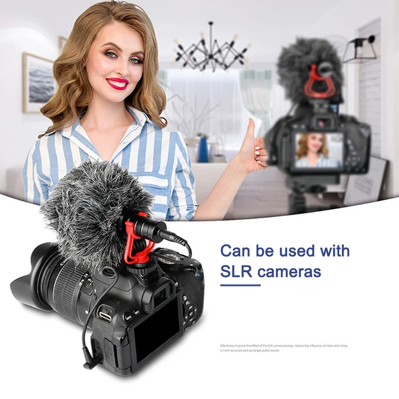 Condenser Microphone Video Record Micrphones For DSLR Camera Cell Phone PC Computer Live Broadcast Cardioid Micro 3.5MM Mic enlarge