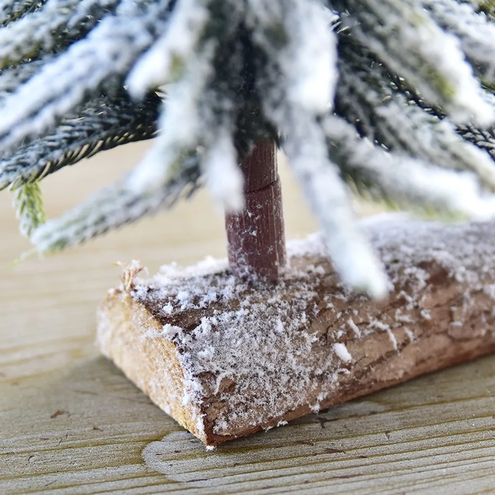 

Desktop decoration small mini Christmas tree linen flocking snow scene decoration Christmas ornaments household artificial tree