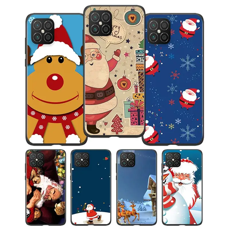 

Christmas santa For Huawei Nova 2i 3E 3i 4E 5Z 5E 5T 7i 8 7 6 5 SE 5G 5i Pro 2 3 Lite 2017 Plus Black Phone Case