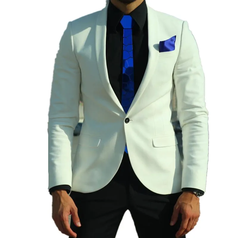 

Mens suits wedding white Button Tuxedo Coat Slim Fit Men's Suit 38r 40r 42r 44r 46r 46l 48l Custom 2 pieces (jacket + pants)