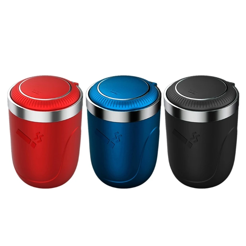 

D2TB Compact Smokeless Ashtray Detachable Car Cigarette Ashtray with LED Light USB Car Trash Can for Most Car Cup Holder