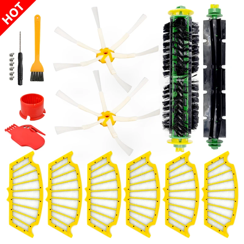 

Side Brush Flat Filter Bristle Flexible Brush for iRobot Roomba 500 Series 510 520 521 530 535 540 550 560 570 580 Robot Hoover