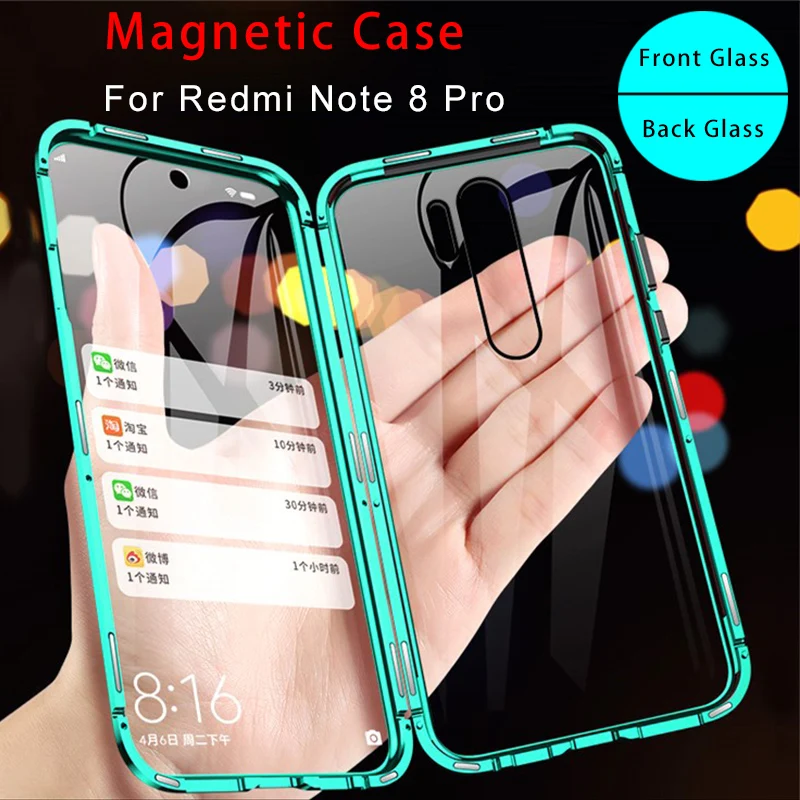 Магнитный металлический флип-чехол для Redmi K20 Pro 360 полное покрытие стеклянный