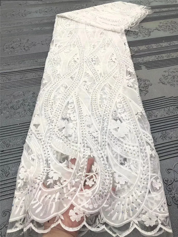 

MIQIER High Quality African nigerian tulle Lace Fabric cotton fabric Embroidery nigerian dress Water Soluble fabric with sequins