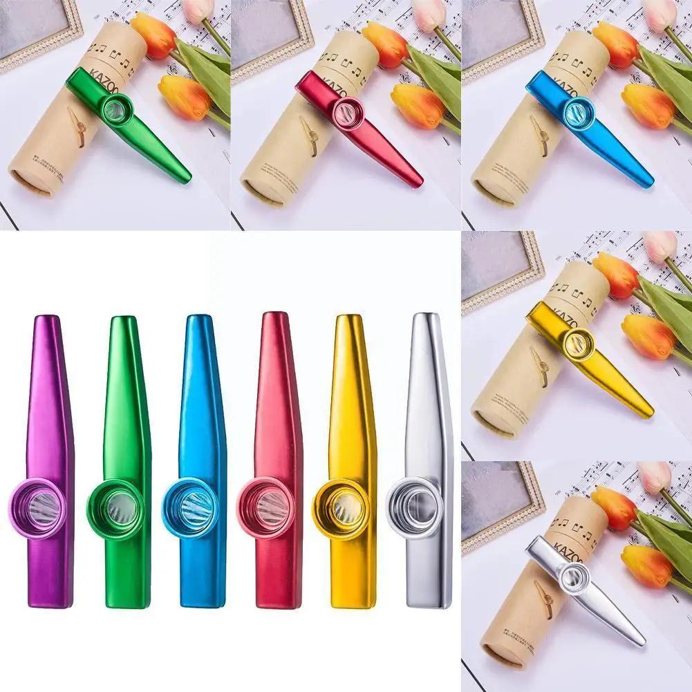 

Metal Kazoos With Box Musical Instruments Flutes Diaphragm Mouth Kazoo Flute Guitar Musical For Beginners Kids Adult Party S9w7