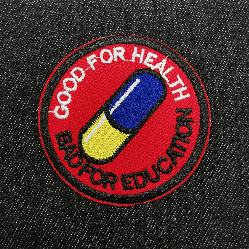 

Red Embroidery Patch for clothing Rock band Ironing Stickers Cartoon Car Applique Fruit Iron-on transfers Patches Punk Badges