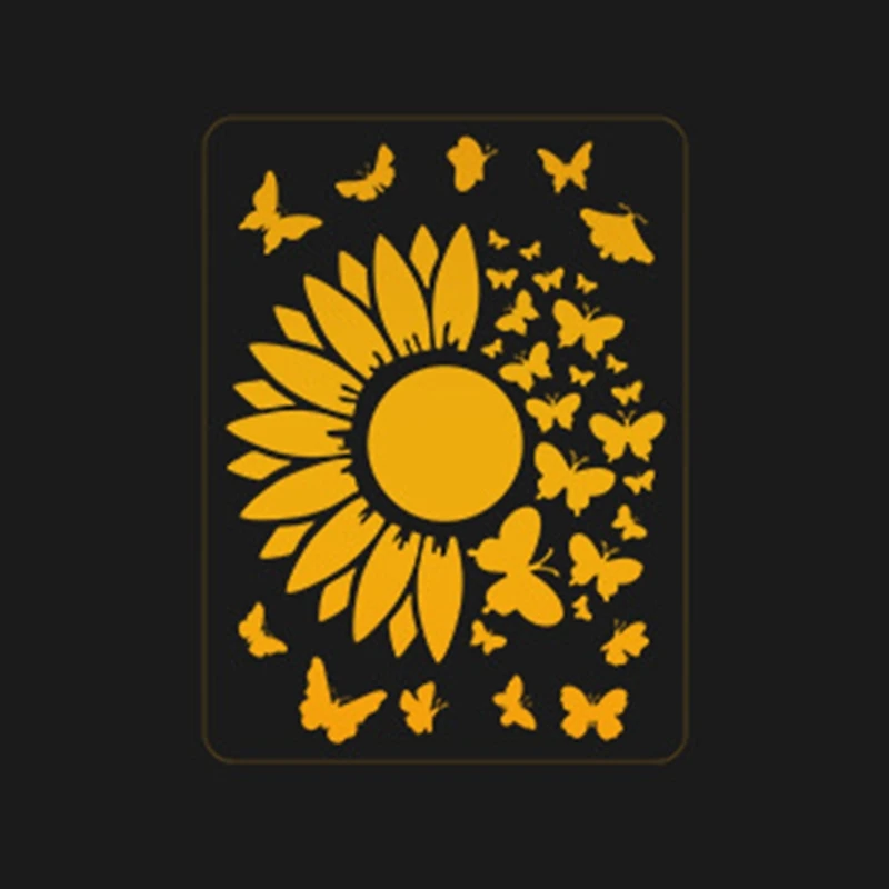 Reusable Sunflower Painting Stencils DIY Art Home Decoration Drawing Templates on Wood Wall Paper Card Canvas 11 Pieces 1XCE | Канцтовары