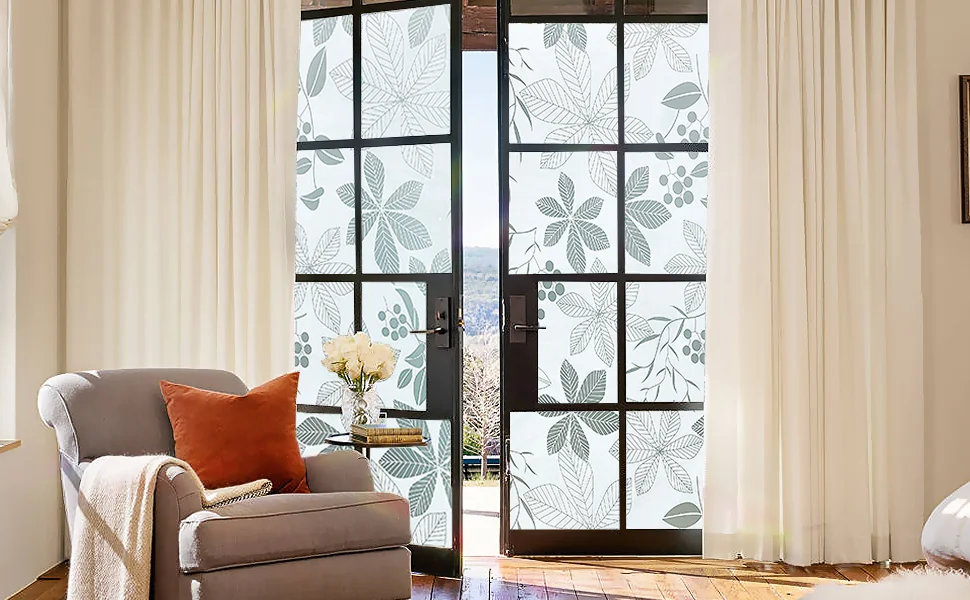 

Self Adhesive Vinyl Window Film Heat Control Anti Uv Opaque Window Stickers Light Blocking Stained Window Decals for Home Office