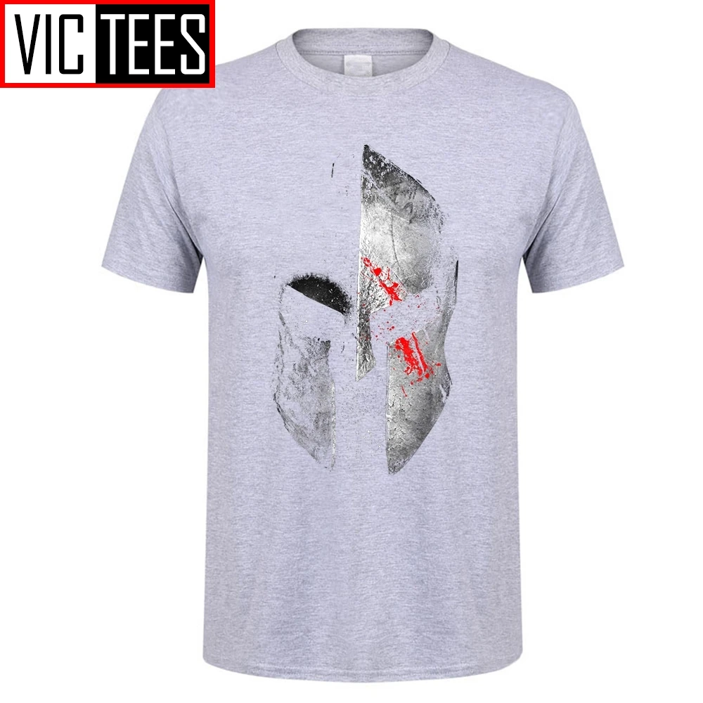 Футболка мужская в стиле Харадзюку винтажная тенниска с принтом спартанского