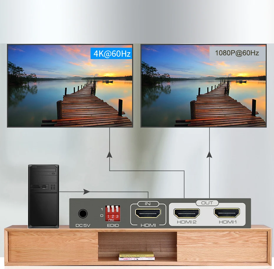 HDMI совместимый 2 0 сплиттер HDR HDCP 2/4 порт 4K 60 Гц 1 в выход с управлением EDID|hdmi 2.0 splitter|4k