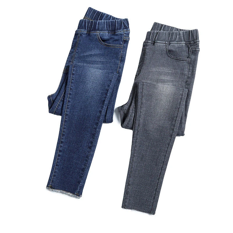 

New Spring And Summer Plus size 34 streetwear high waist skinny Pencil jeans for women classical stretch Ankle length mom Jeans