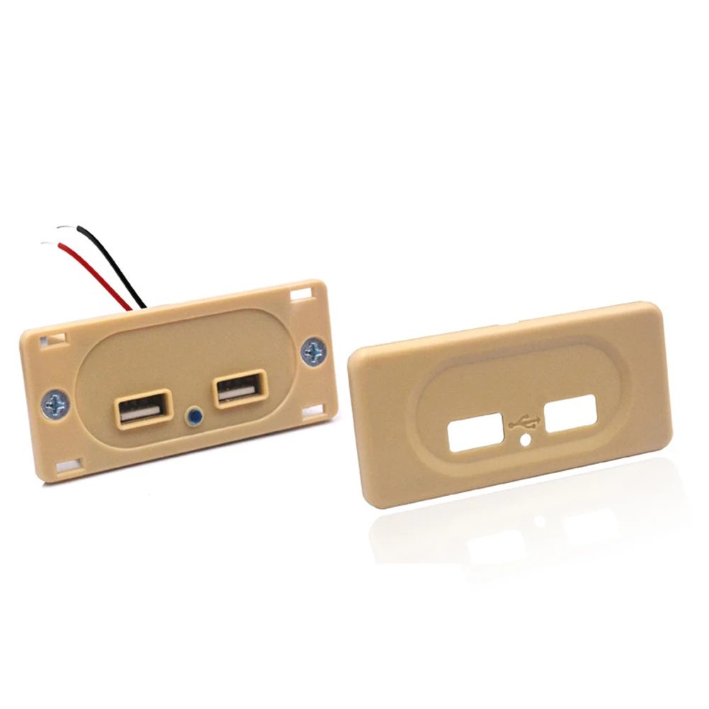 

For Tablet Phone Dual Outlet Socket Power High Speed Charging Recessed Mount Indicator Light ABS Motorhome RV USB Charger Travel