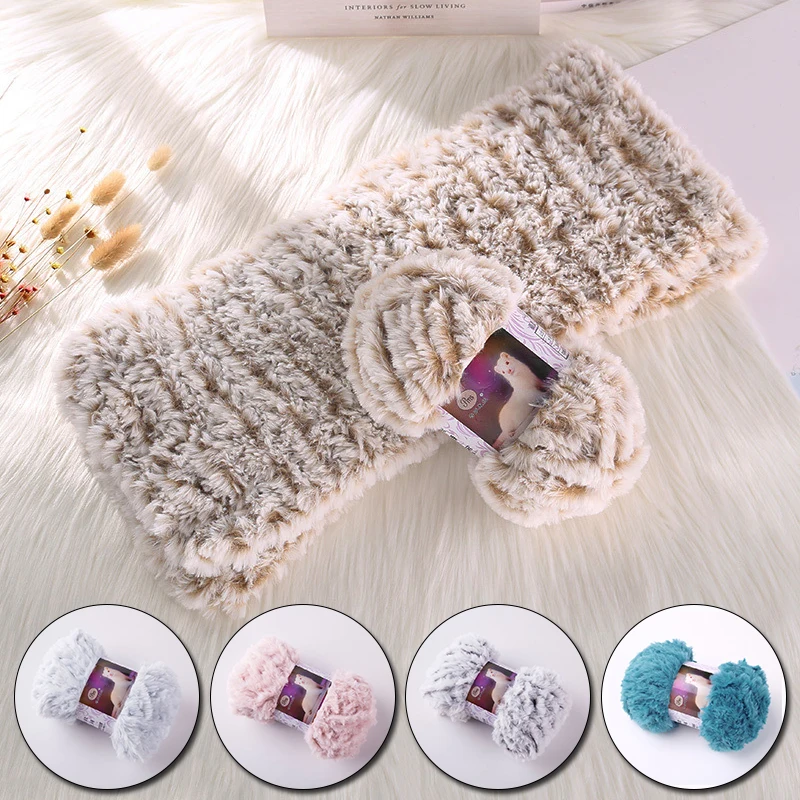 50g/Roll Faux Fur Knitting Crochet Yarn Soft Mohair Cashmere Wool Yarn For DIY Scarf Hat Sweater Thread Yarn Craft images - 6