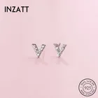 Женские серьги-гвоздики из серебра 925 пробы с фианитами