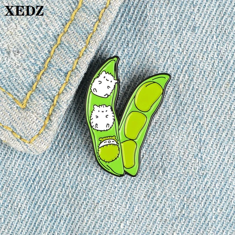 XEDZ pea Металлическая Булавка милый хомяк детский мультяшный зеленый растение