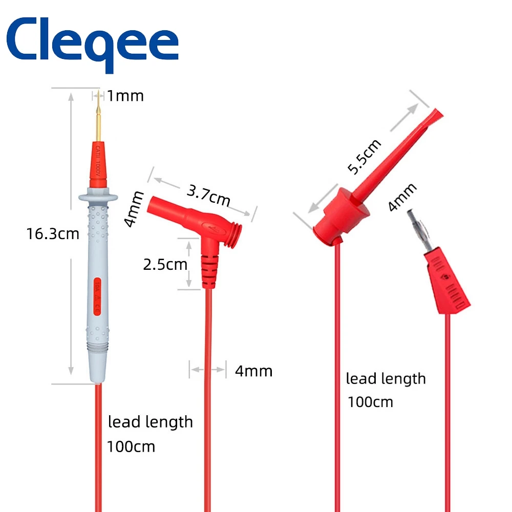 Набор измерительных щупов Cleqee P1506C 4 мм разъем типа &quotбанан&quot на 1 острые иглы с
