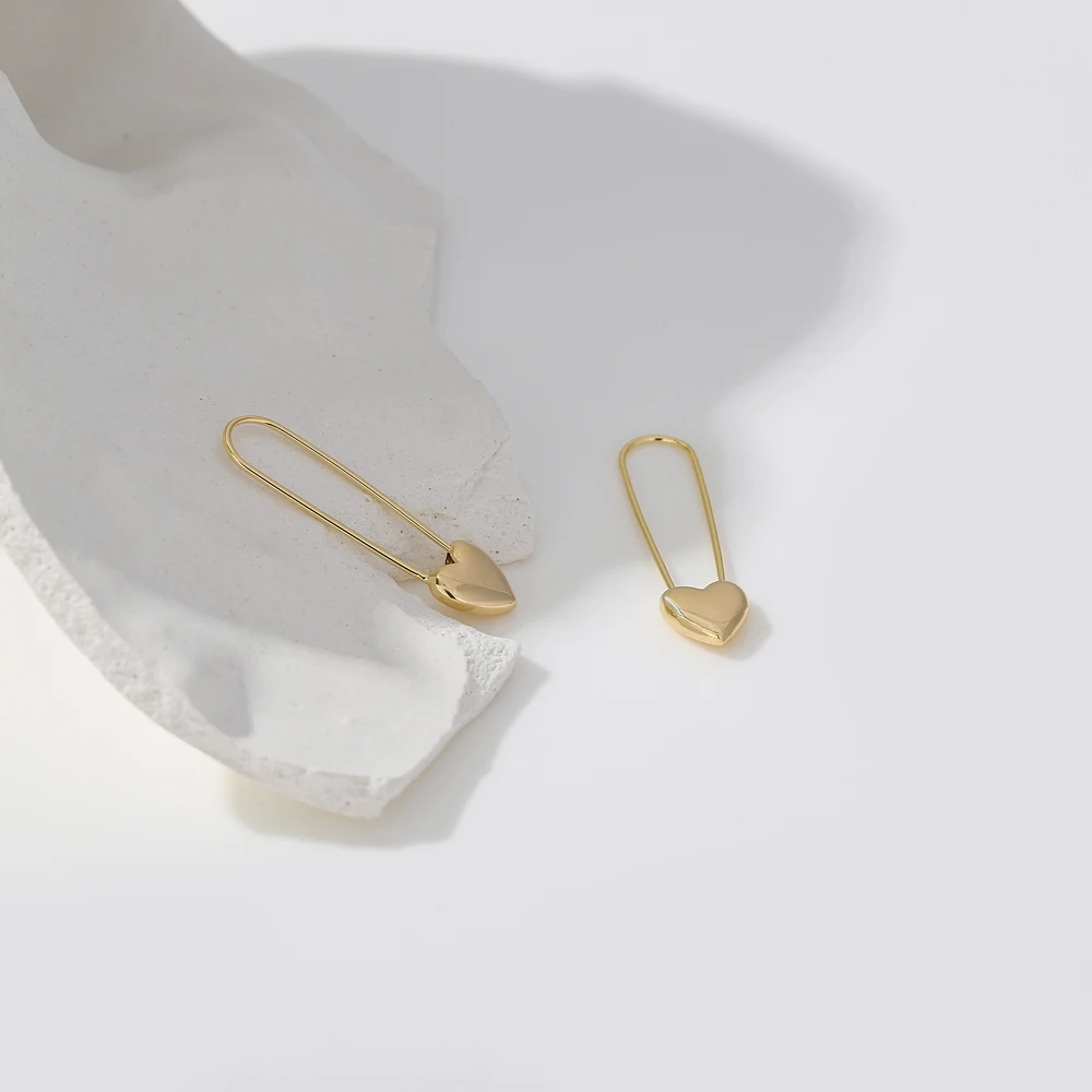 Серьги-кольца Yhpup с полыми сердечками женские милые романтические медные