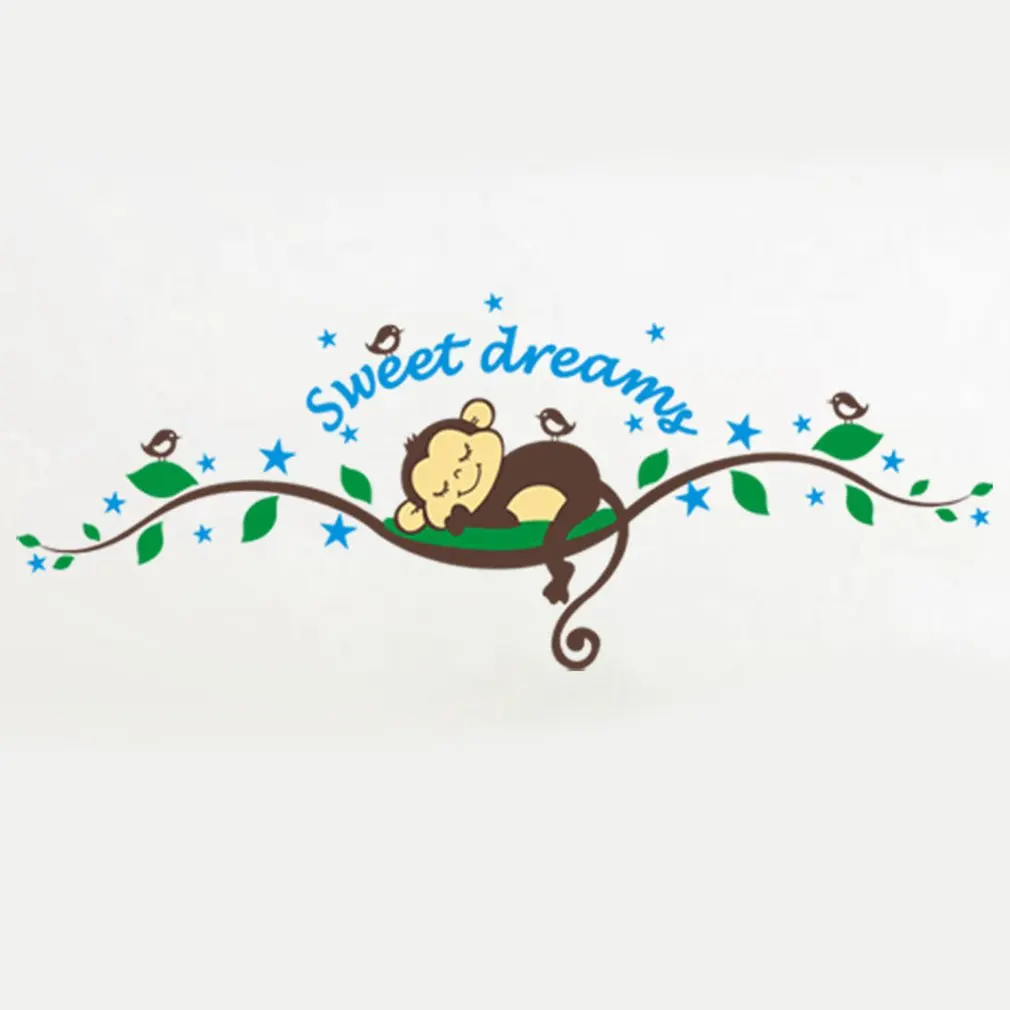 Мультяшная обезьяна лес наклейки декоративные картины для семейной гостиной| |