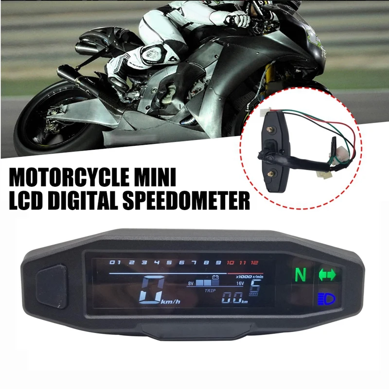 

Universal Motorcycle LCD Digital Speeeter Mini Motorcycle Meter Carburetor Meter Motorcycle Oeter