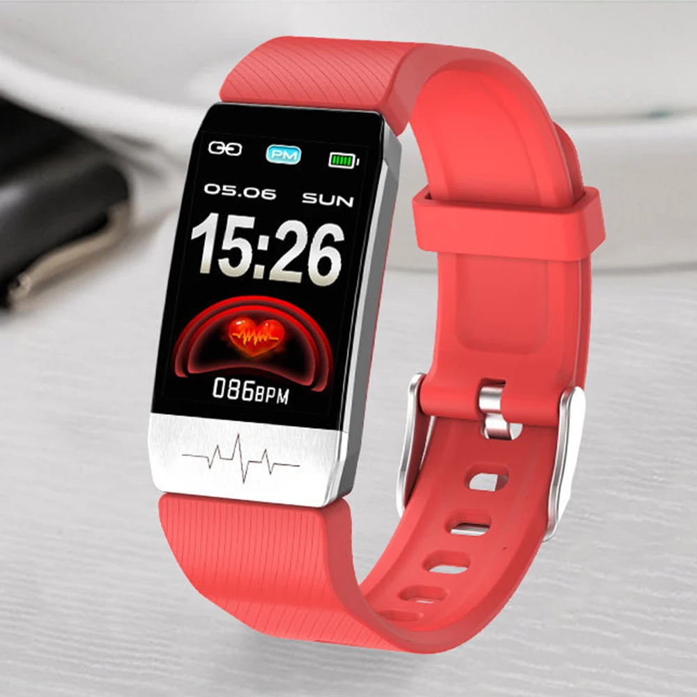 Смарт браслет T1S с датчиком температуры тела многофункциональный монитор