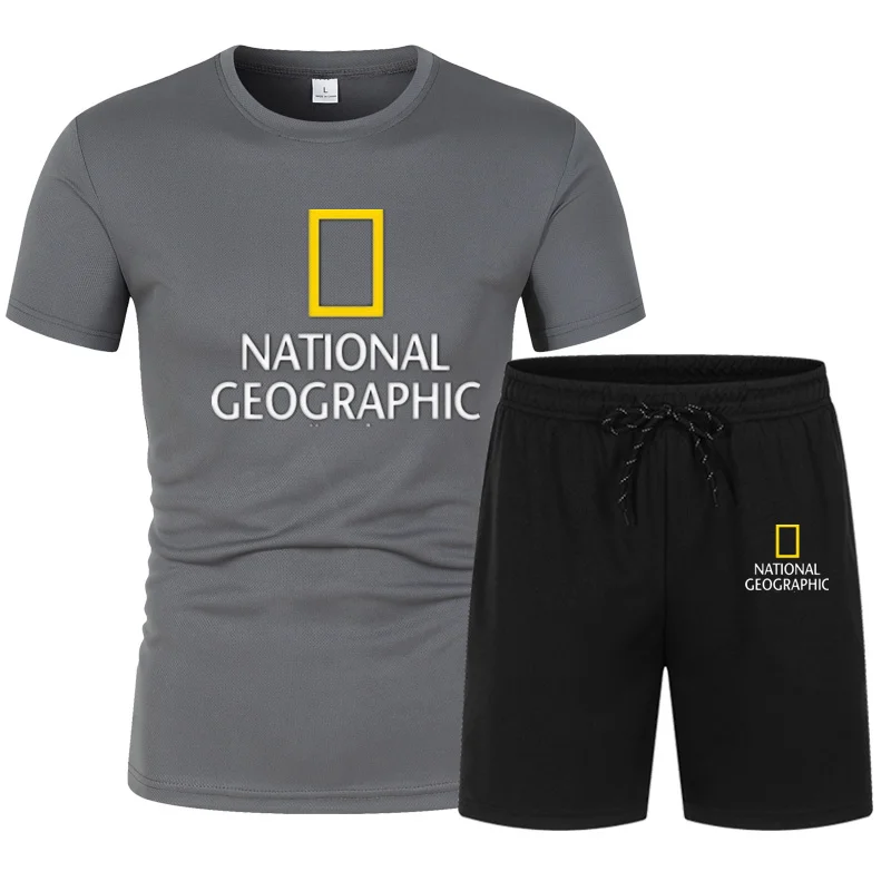 

Track suit men's new 2021 summer two-piece men's round neck short-sleeved T-shirt top + shorts suit men's sportswear shorts suit