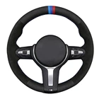 Чехол рулевого колеса автомобиля DIY черная натуральная кожа замша для BMW M4 M5 M6 F87 M2 F80 M3 F82 F12 F13 F85 X5 M F86 X6 M F33 F30