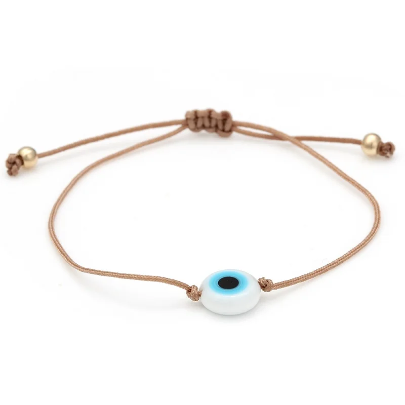 Lucky Eye Braided Blue Evil Eye Bracelet Red Blue Black Rope Chain Charm Bracelet Adjustable DIY Jewelry for Women Female EY6386