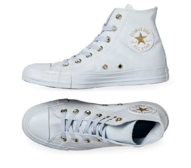 

Converse chaussures de Skateboard en toile, All-star, classiques, bleu clair, or, montantes, blanches, pour loisirs quotidiens