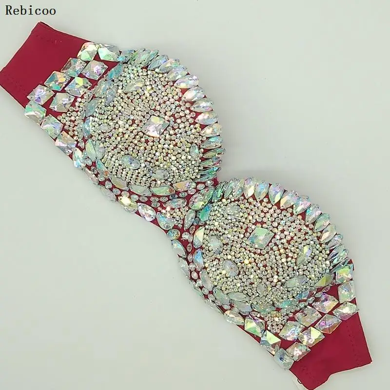 

Luxury Rhinestone Bikini Bra Crystal Diamond Women Swimsuit Jacket Newest Jewelry Swimwear Underwear